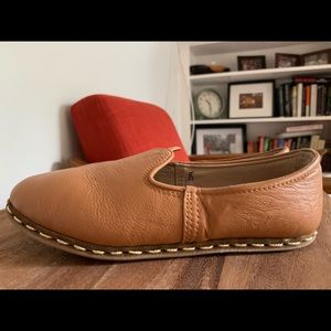 Sabah Leather Flats - Size 38/US 7-7.5